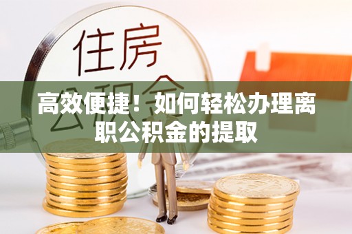 两当高效便捷！如何轻松办理离职公积金的提取
