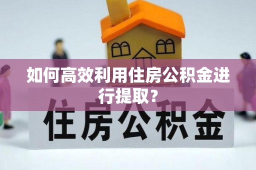 两当如何高效利用住房公积金进行提取？